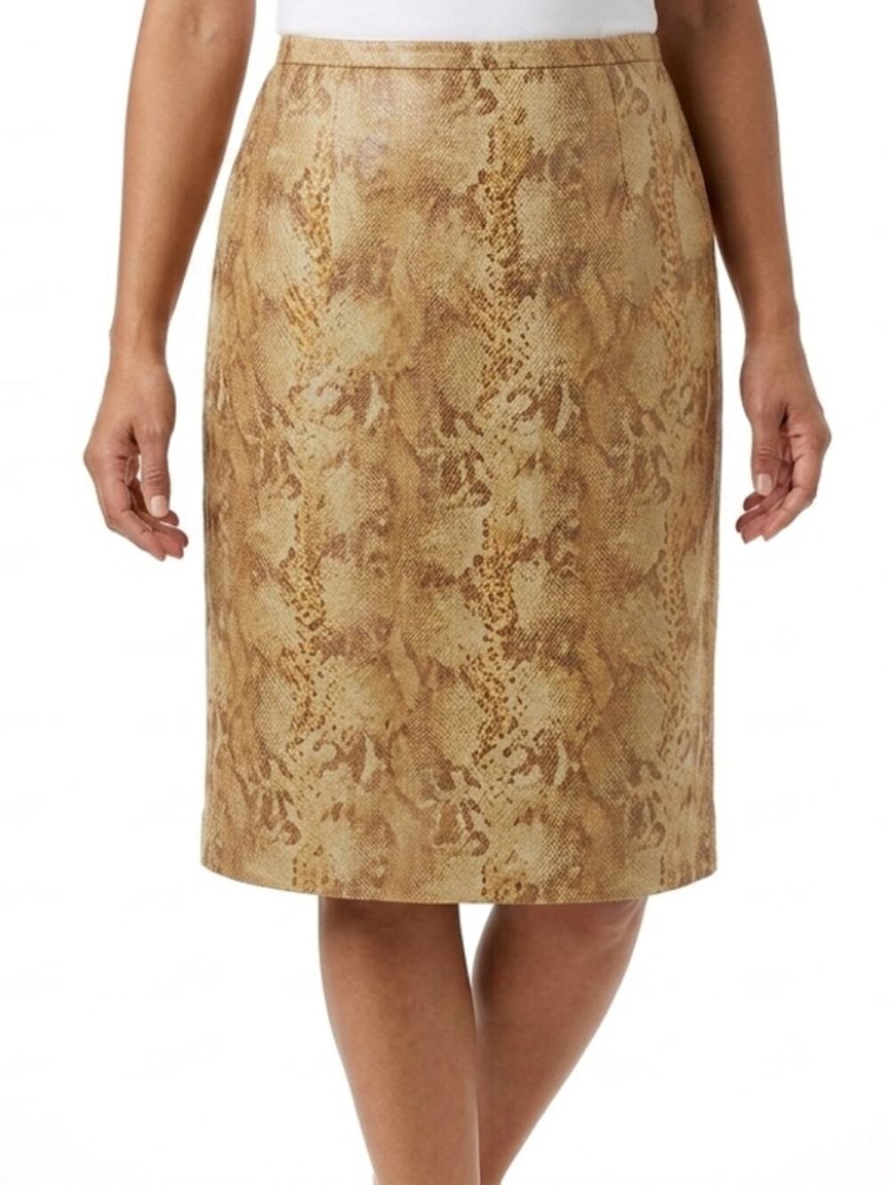 Harvé Benard Brown Pencil Knee Length Lined Casual Skirt Women Size 6